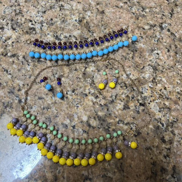 handmade beaded bracelets Necklace Earrings Set
