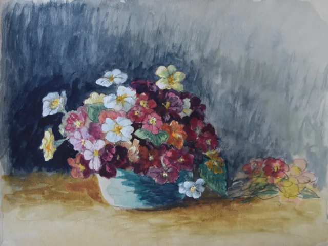 Louis Dupuis (1862-1951) (186) - aquarelle - pot de fleurs
