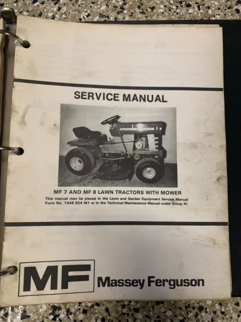 Massey Ferguson Service Manual 7 8 Tractor With Mower