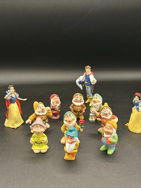 MATTEL DISNEY SNOW White And The Seven Dwarfs Lot Of 14 PVC Figures ...