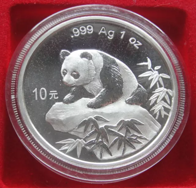 Silbermünze China Panda 10 Yuan 1999 1 Unze 999 Silber