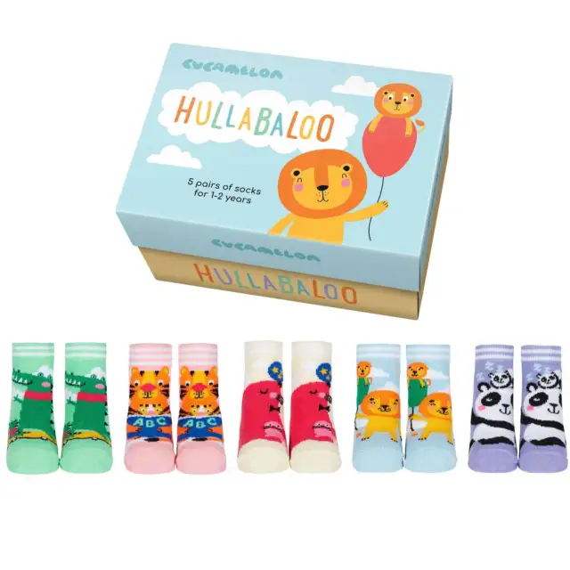 Oddsocks Hullabaloo Tiere Cucamelon SOCKEN 5er Set 1 2 Jahre Kinder Strümpfe NE