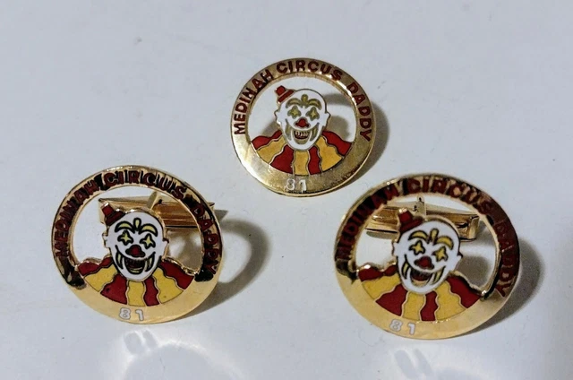 1981 Medinah Circus Daddy Clown Pin & Cufflinks Set Shriner Freemasons Chicago