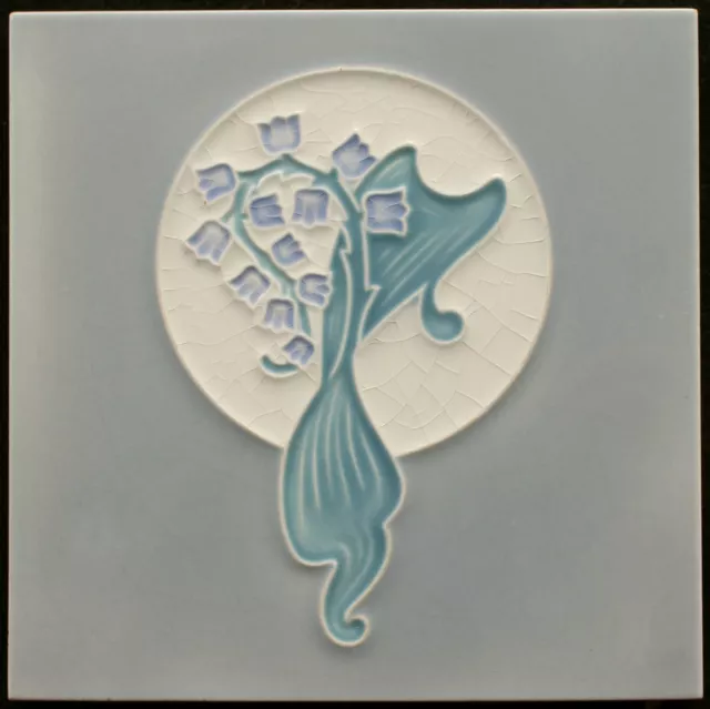 Original Art Nouveau tile C 1900 Gilliot Lily-of-the-valley