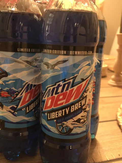 6 PACK MOUNTAIN Dew Liberty Brew 16.9 Oz. Bottles Limited Edition ...