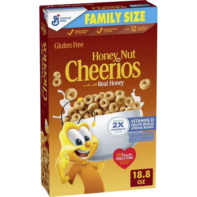 HONEY NUT CHEERIOS Heart Healthy Cereal, 18.8 OZ Family Size Box 12.99