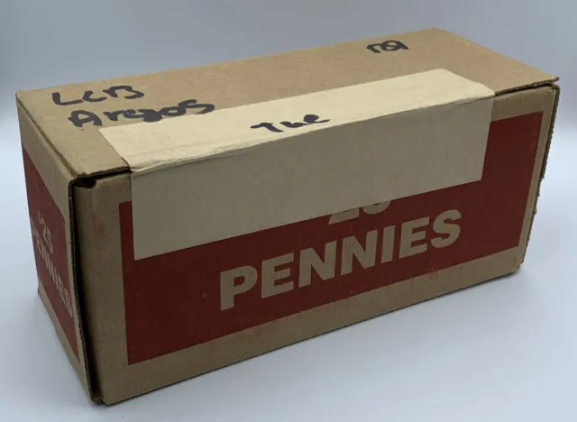 Unsearched, Unopened, FED SEALED Box Of Pennies, $25 Face Value
