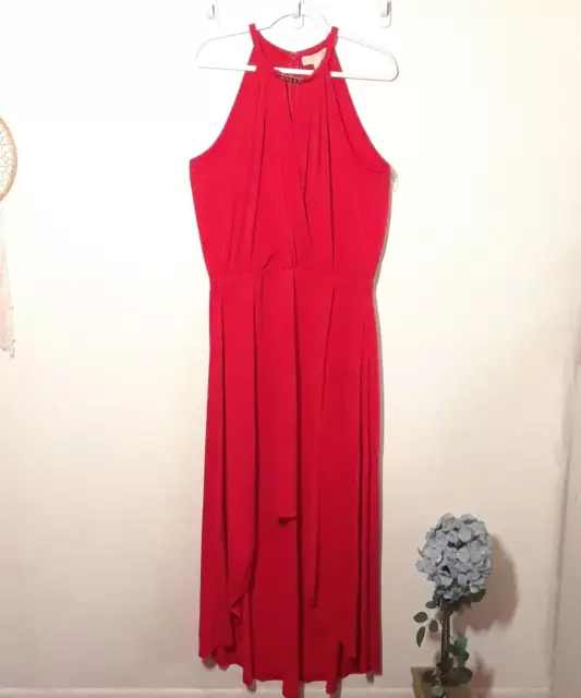 MICHAEL Michael Kors Hi-Low Red Dress - size XL, NWT! Orig. $150 Drapey Halter