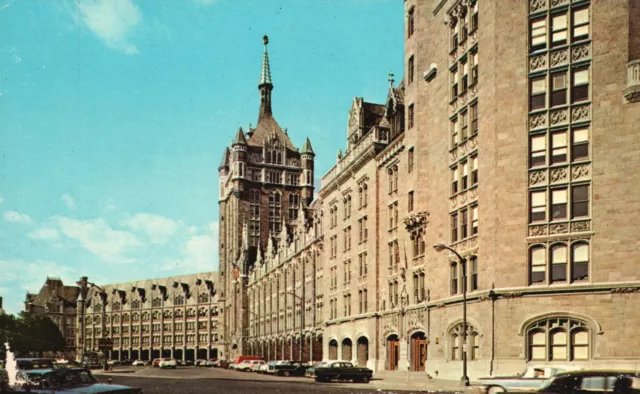 Postal Vintage Edificio Delaware y Hudson Flamenco Gótico Albania Nueva York NY