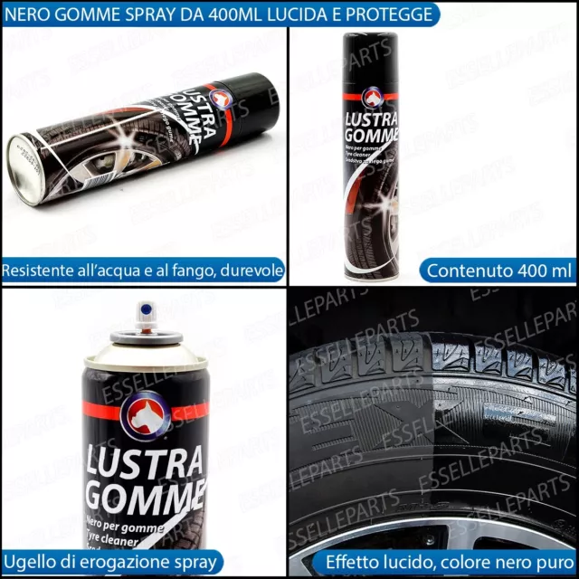 NERO GOMME SPRAY LUCIDA NERO INTENSO SUPER BRILLANTE 400 ml PER MERCEDES GL X164 2