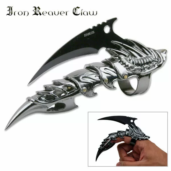 DRAGON CLAW RING Finger FANTASY FIXED BLADE KNIFE Combat Iron