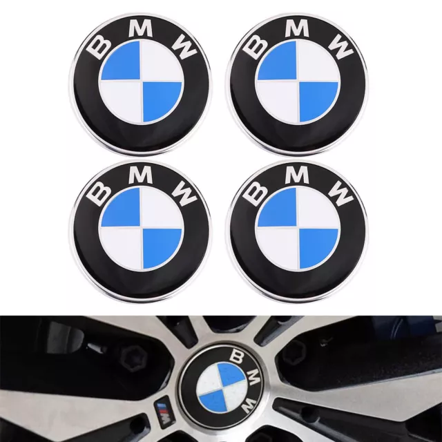 4Stück 70mm Aufkleber Emblem Für BMW Auto Nabenkappen Logo Felgen  Radkappen NEU