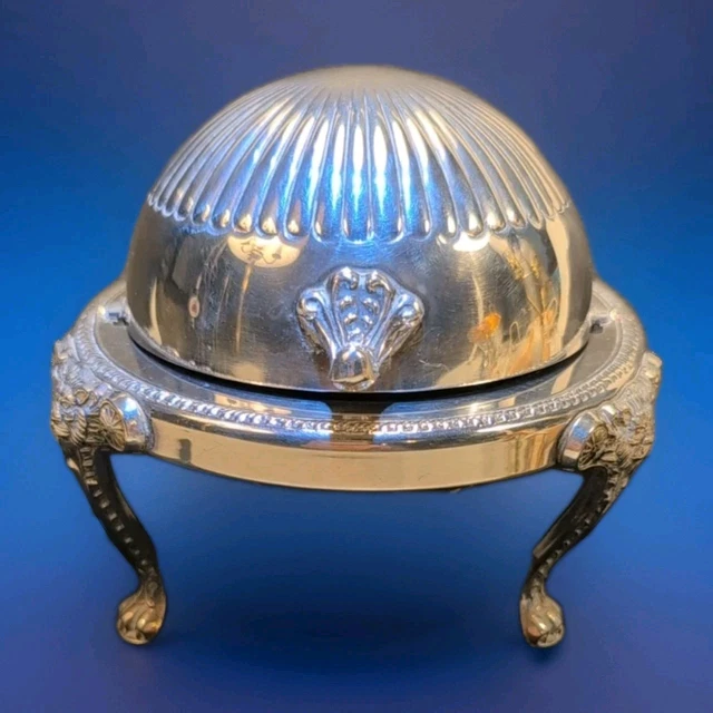 VTG P. Rogers Silver Co 273 Roll Top Caviar/Butter Dish