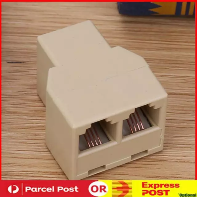 1 to 2 RJ11 Female Telephone Wire Splitter Converter Adapter Wire Connector