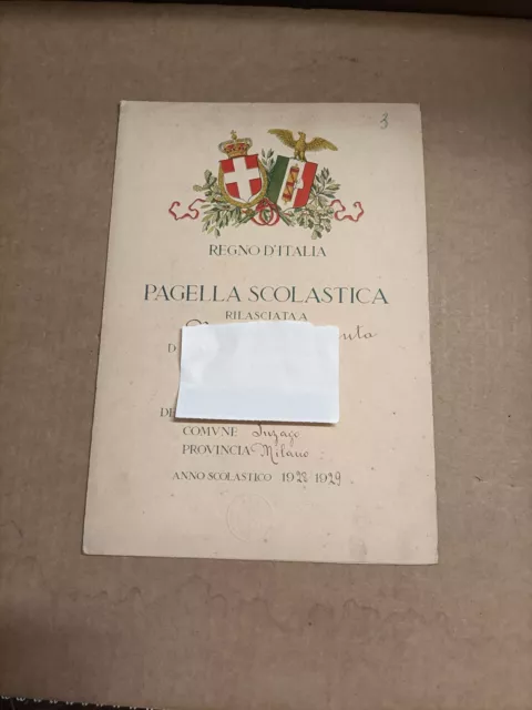 Pagella Scolastica - 1928 1929