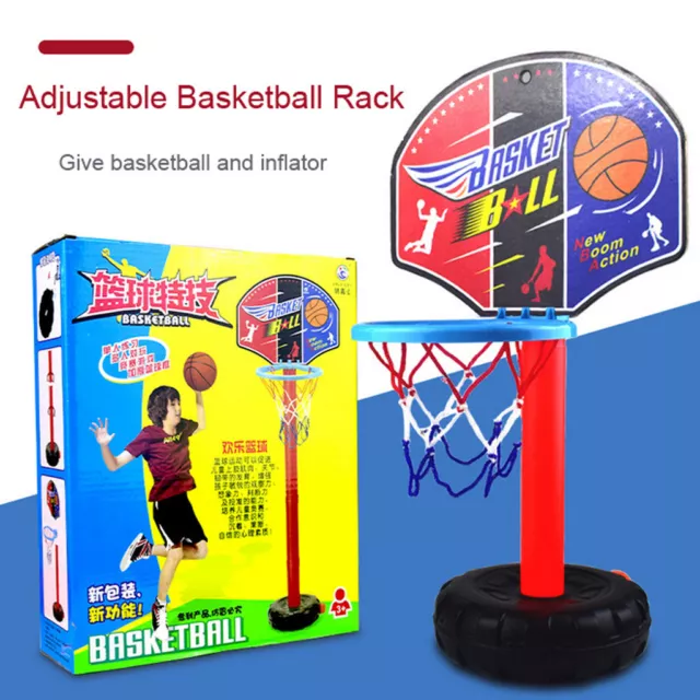 Kids Height- Adjustable Sports Basketball System Hoop Basketball Backboard Toys