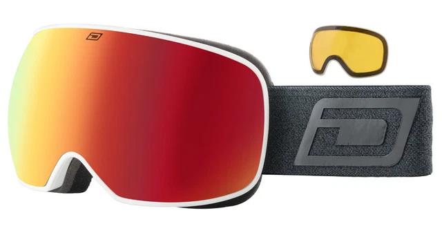 Dirty Dog MUTANT PROPHECY Ski-/Snowboardbrille WEISS/ROT SPIEGEL + GELB 54251