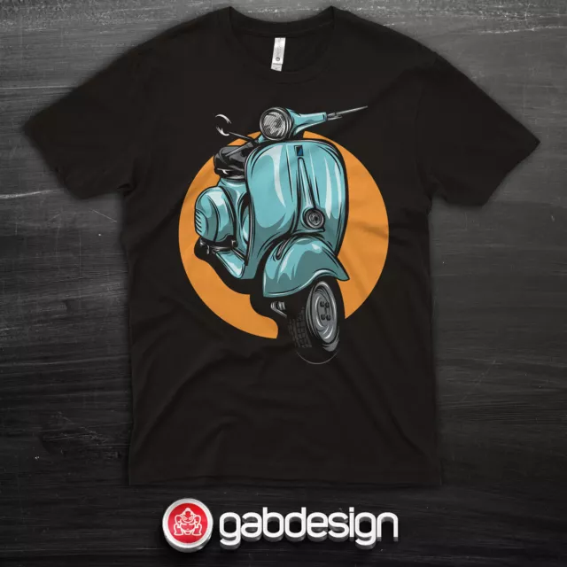 T-shirt Vespa Scooter  vintage - 100% cotone