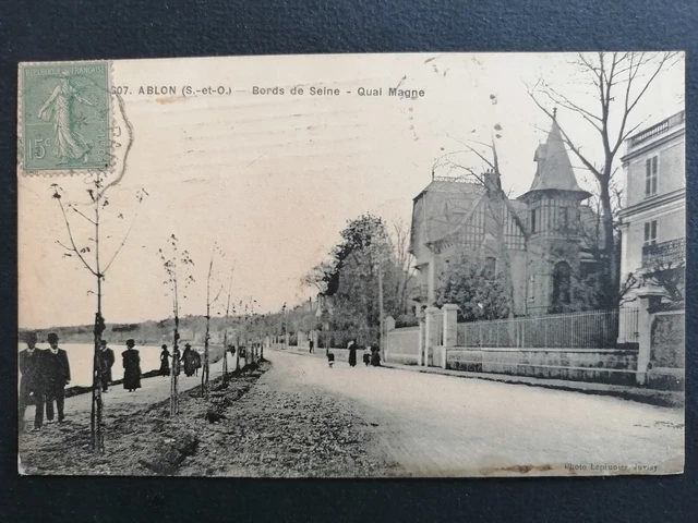 cpa RARE 94 - ABLON sur SEINE (Val de Marne) Bords de Seine QUAI MAGNE Villa