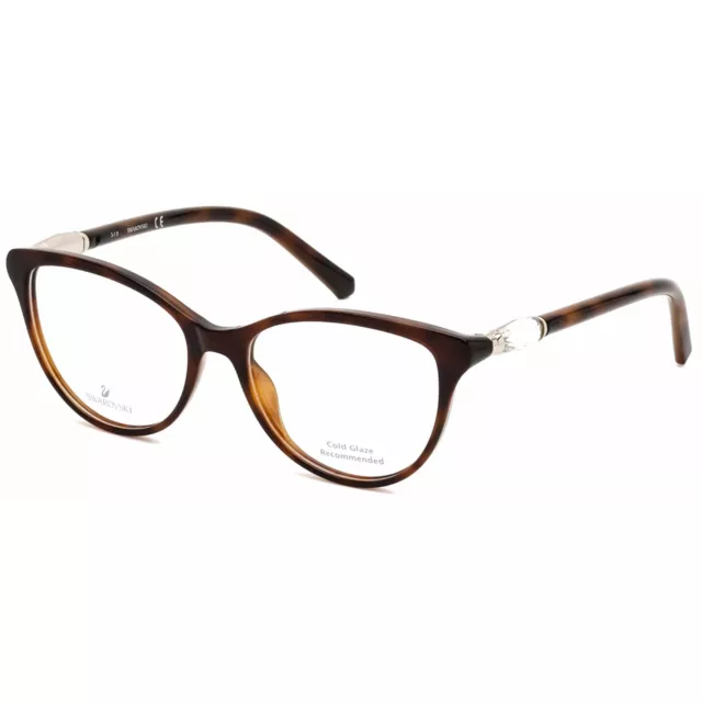 Swarovski Women's Eyeglasses Dark Havana Cat-Eye Plastic Frame SK5311 052