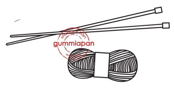 Gummiapan Gummistempel 14030305 - Stricken Häkeln Garn Nadel Wolle Motiv Stamp