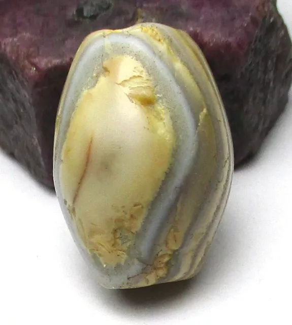 RARE LARGE MAGNIFICENT BANDED AGATE OVAL MYSTICAL EYE BEAD 15mm x 20mm