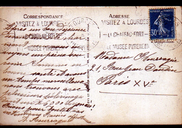 LOURDES (65) VILLA MONTFORT / PENIN-PEYROT FAMILY PENSION animated in 1926 2