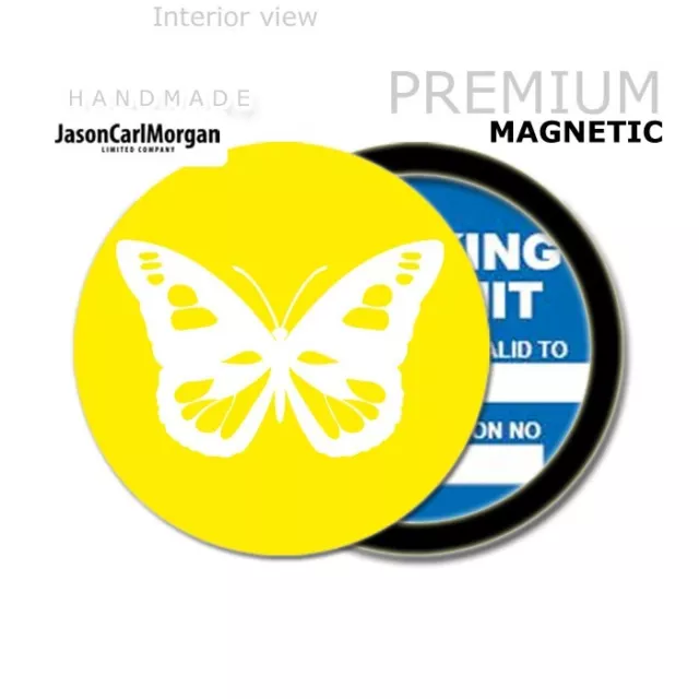 Schmetterling 90mm magnetisch Parkerlaubnis Scheibenhalter GELB