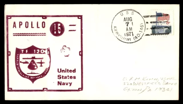 MayfairStamps US Space 1971 Apollo 15 USS Kawishiwi Naval Recovery Cover aaj_343