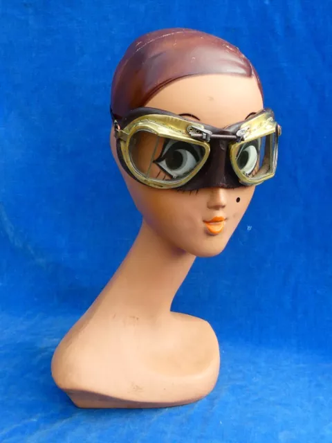 SUPERBE RARE ! LUNETTES ANCIENNES Old glasses - MOTO MOBYLETTE Bike Moped