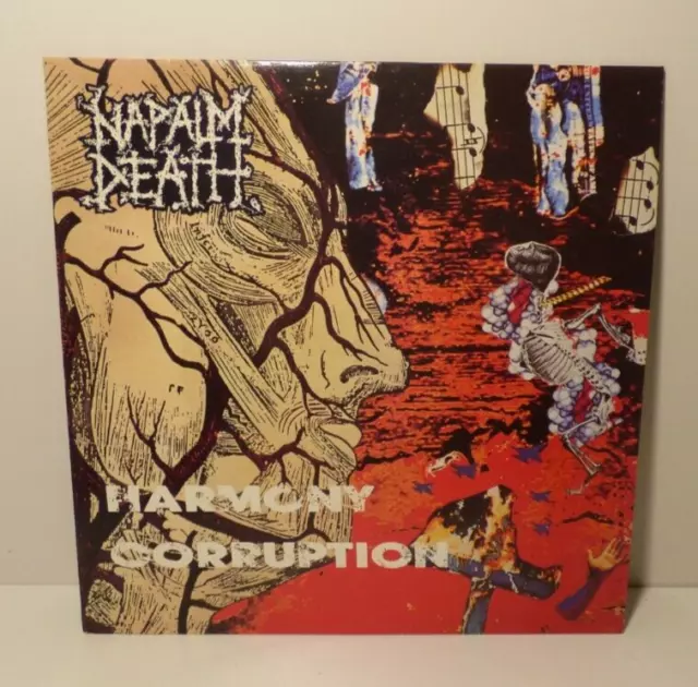 NAPALM DEATH Harmony Corruption SPLATTER Vinyl LP 33RPM 12" Earache 1990 Ltd Ed