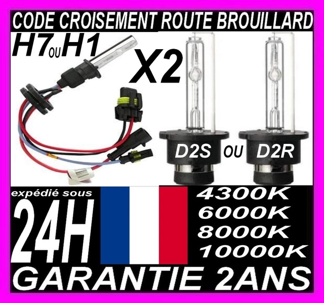 Paire De Lampes Phare Xenon HID H7 6000K 35W - Blanc Bleuté - Pour Kit De Conversion - Neuves