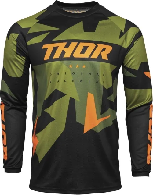 Maglietta Thor MX Motocross GIOVENTÙ Settore Verde/Arancione/Nero Off Road Enduro