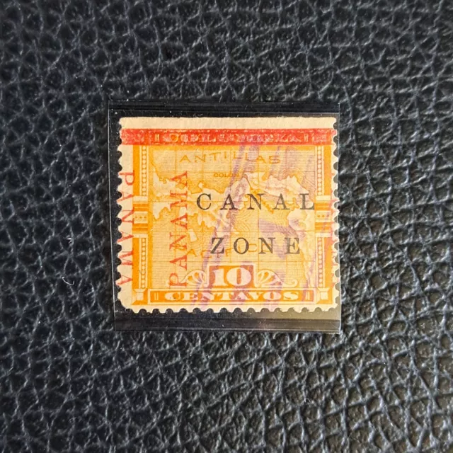 Vintage US Stamp Canal Zone Panama #13 Error Panama Merged 10 cents