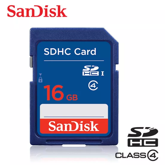 SanDisk 16GB Class 4 SDHC UHS-I Flash Memory SD Card For Cameras