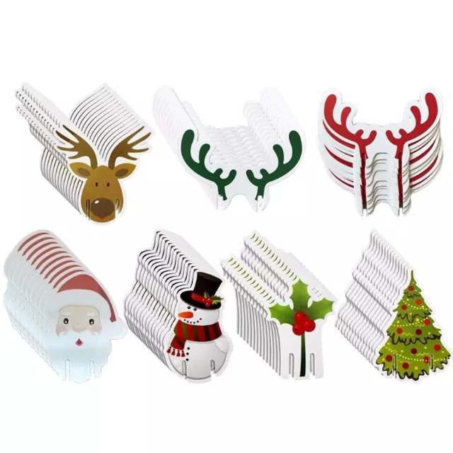 10pcs Christmas Wine Glass Decorations Cup Cards Goblet Markers Table Decor