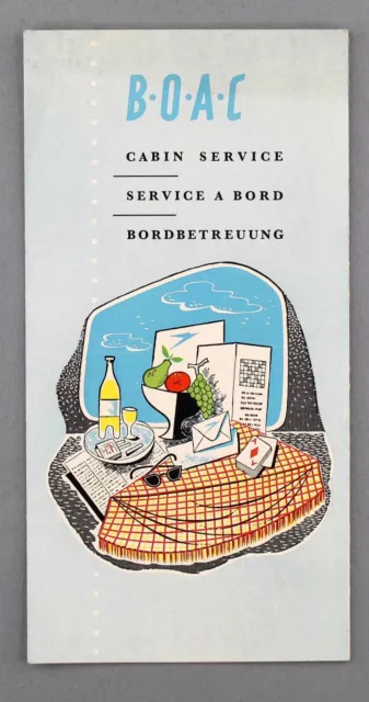 Boac Vintage 1957 Cabin Service Airline Brochure B.o.a.c. First Class