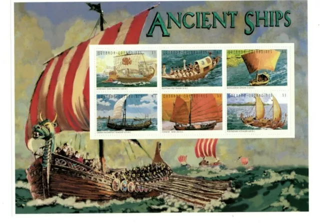 Grenadines 1996 - Ancient Boats Ships - Sheet of 6 Stamps - Scott #1861 - MNH