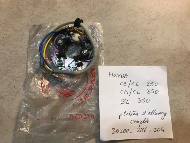 Honda SL 350, plateau neuf d’origine / NOS breaker assy / Kontaktplatte