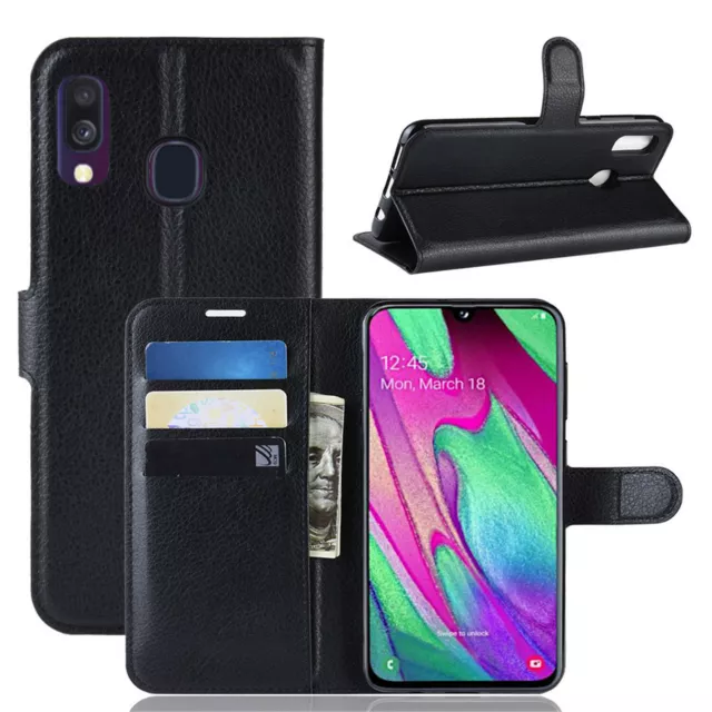 Étui Portable pour Samsung Galaxy A40 Coque Rabattable Portefeuille Téléphone