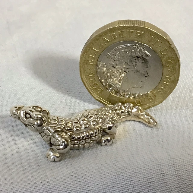 Solid Silver Tiny Miniature Crocodile