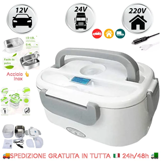 Scaldavivande Elettrico Portatile Gotoll | 12V/24V/220V | 60W | 1,5L In Acciaio Inox | Per Auto, Camion, Ufficio E Casa | Colore Verde - 2