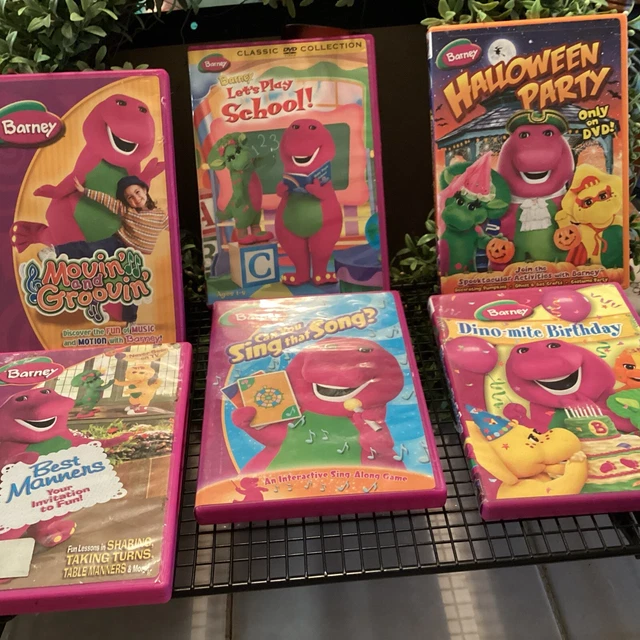 LOT OF 6 Barney the Purple Dinosaur DVDS! Fun Titles! Look! 18.00