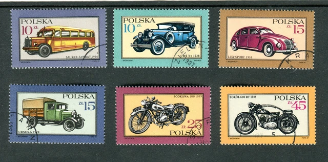 Briefmarken, Polen, Polska, Kpl. Satz, Autos, Fi. 2944-49, 1987, gestempelt