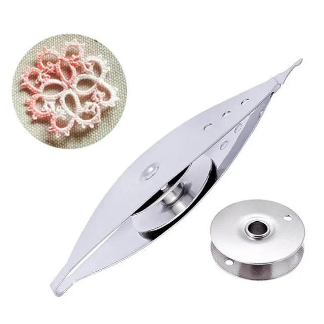 Metal Tatting Shuttle for Hand Lace Making DIY Craft Knitting Weaving Tool H.JO