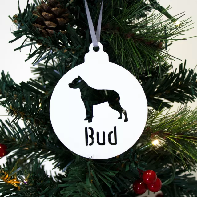 Personalised Pitbull Bauble, Custom  American Pit Bull Terrier Gift, Pittie Love