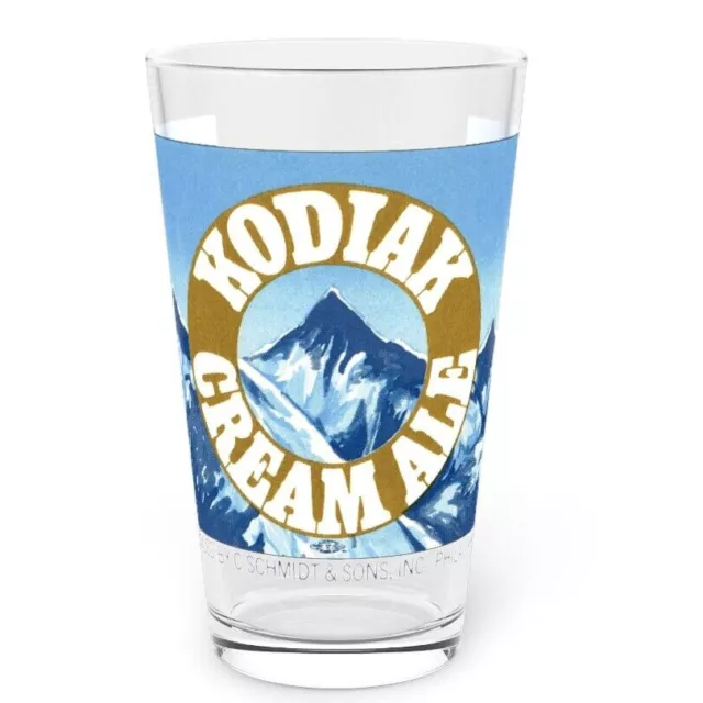 Kodiak Cream Ale Pint Glass, C. Schmidt Brewing, Philadelphia & Cleveland Beer