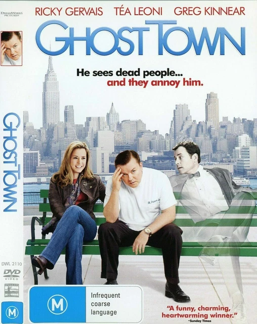 GHOST TOWN DVD- Comedy Movie - Ricky Gervais - Region 4 - NEW $14.95