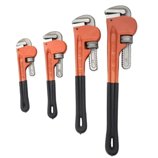 4 Pc Heavy Duty Adjustable Pipe Wrench Plumbing Monkey 8'' 10'' 14'' 18''