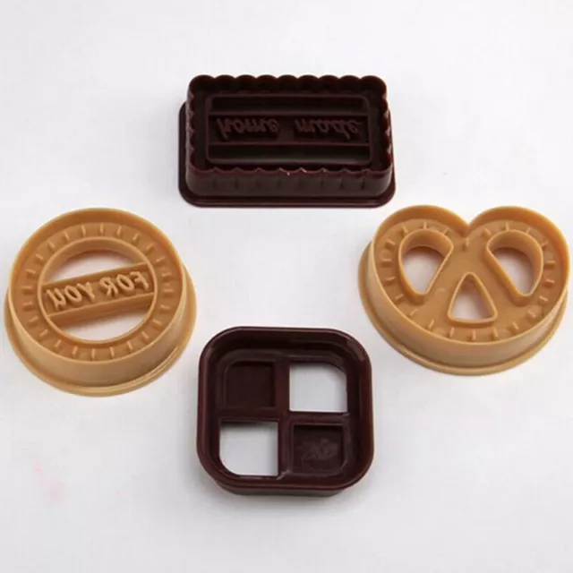 4Pcs Square Round Cookie Biscuit Cutter Set Bread Fondant Cake Mold Baking Tools